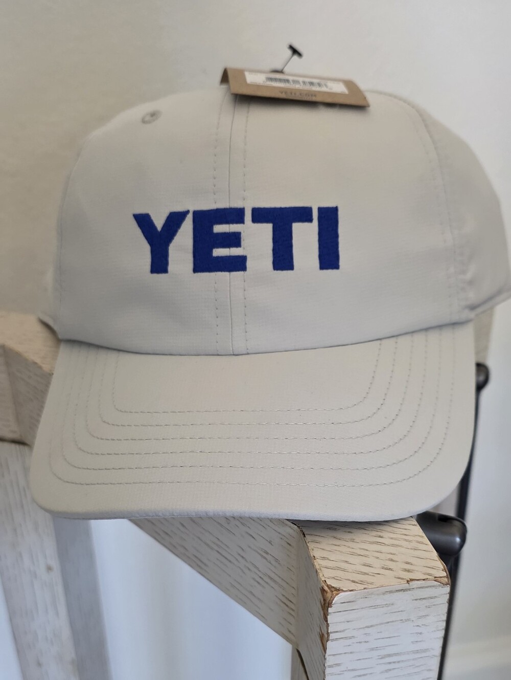 NWT YETI Baseball Cap Gray Blue Logo Adjustable Hat NetPlus Recycled Eco Friend